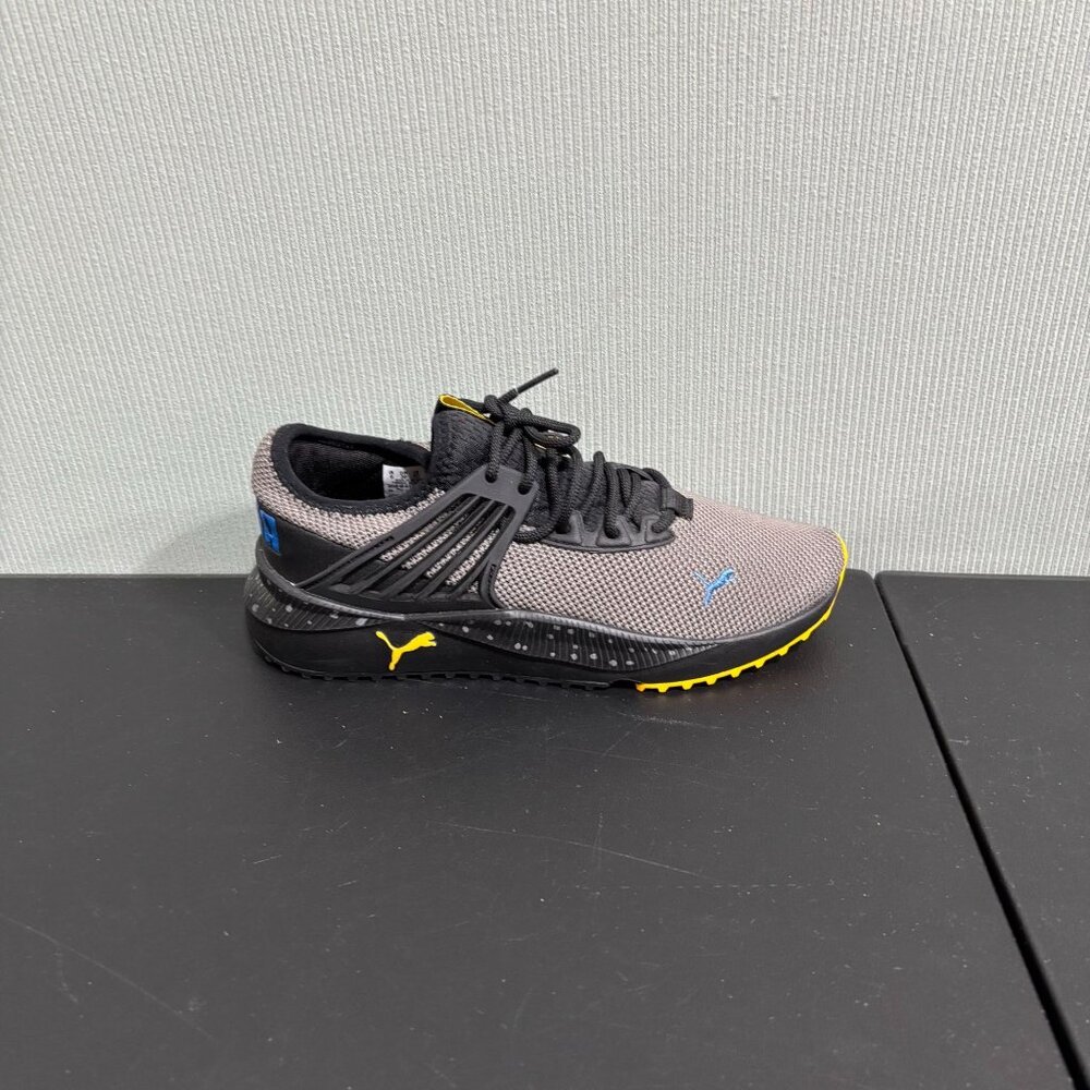 Puma Gray & Black Sneakers With Yellow Sole Womens US 7C SoftFoam